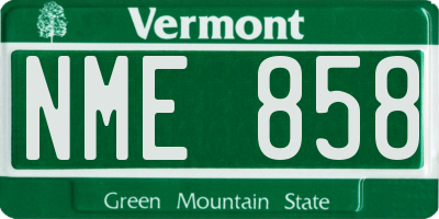 VT license plate NME858