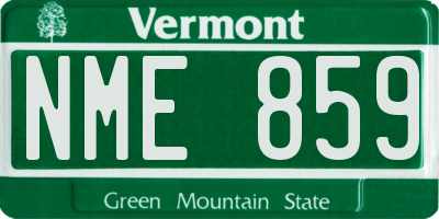 VT license plate NME859
