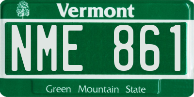 VT license plate NME861