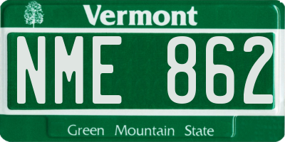 VT license plate NME862