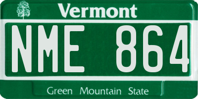 VT license plate NME864