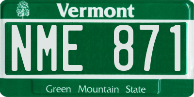 VT license plate NME871