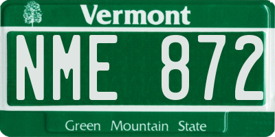 VT license plate NME872