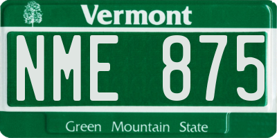 VT license plate NME875
