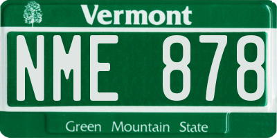 VT license plate NME878