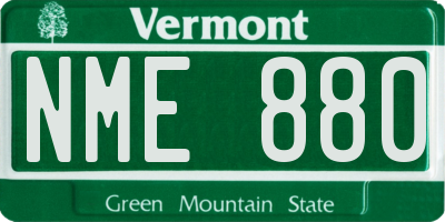 VT license plate NME880