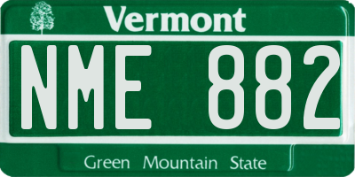 VT license plate NME882