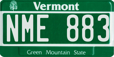 VT license plate NME883