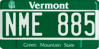 VT license plate NME885