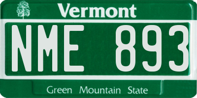 VT license plate NME893