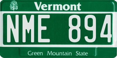 VT license plate NME894