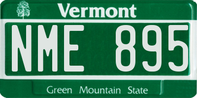 VT license plate NME895
