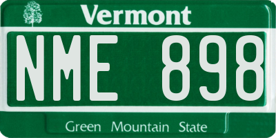 VT license plate NME898