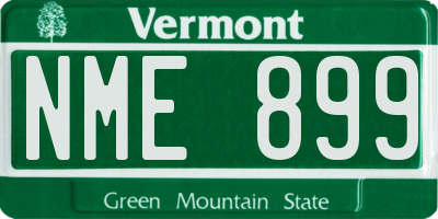 VT license plate NME899