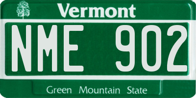VT license plate NME902