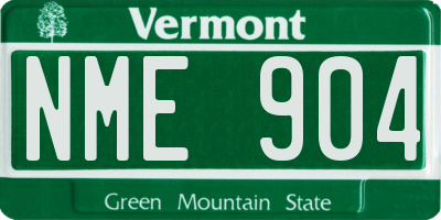 VT license plate NME904