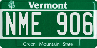 VT license plate NME906