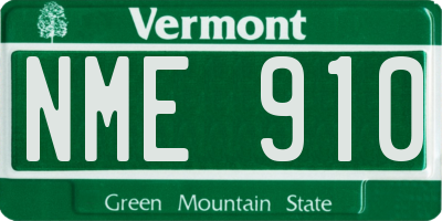 VT license plate NME910