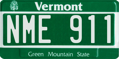 VT license plate NME911