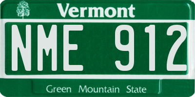 VT license plate NME912