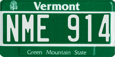 VT license plate NME914