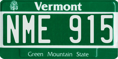 VT license plate NME915
