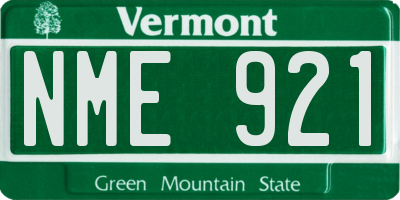 VT license plate NME921