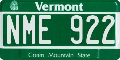 VT license plate NME922