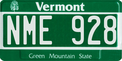 VT license plate NME928