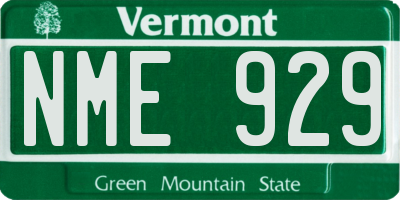 VT license plate NME929