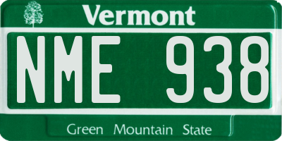 VT license plate NME938