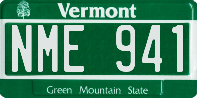 VT license plate NME941
