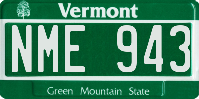 VT license plate NME943