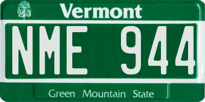 VT license plate NME944