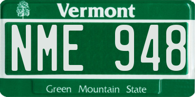 VT license plate NME948