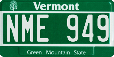 VT license plate NME949