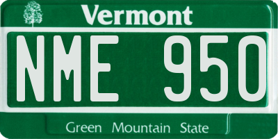 VT license plate NME950