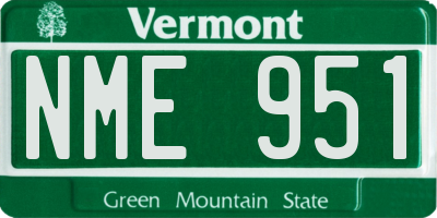 VT license plate NME951