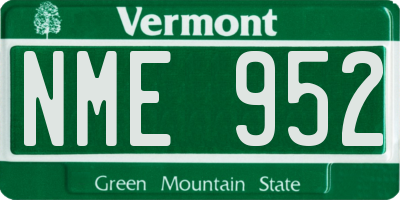 VT license plate NME952