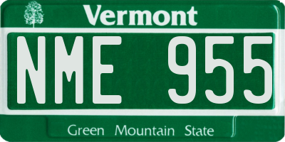 VT license plate NME955
