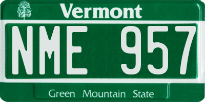 VT license plate NME957