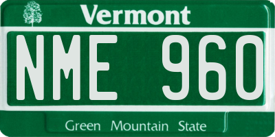VT license plate NME960