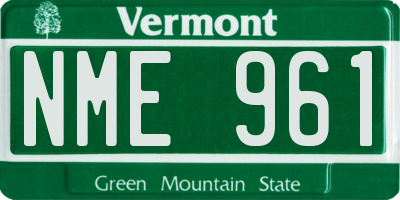 VT license plate NME961
