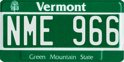 VT license plate NME966