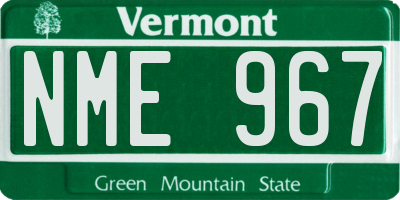 VT license plate NME967