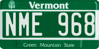 VT license plate NME968