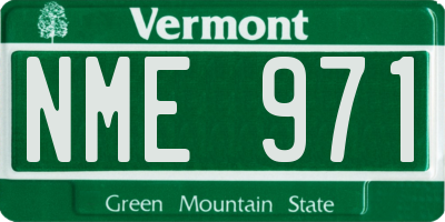 VT license plate NME971