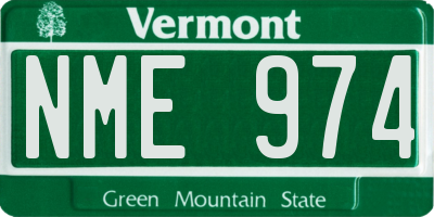 VT license plate NME974