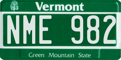 VT license plate NME982