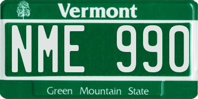VT license plate NME990